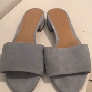 Light blue small heeled shoes worn once